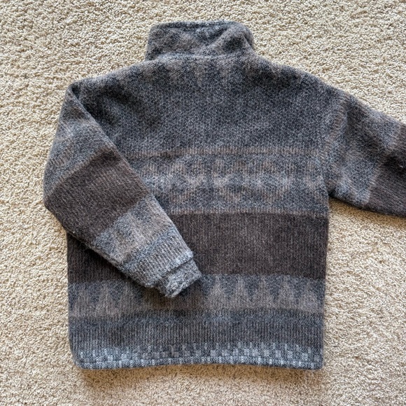 Alpaca Wool Vintage Peru Men Full Zip Jacket Sweater Textured Pattern Weave Med - Picture 6 of 8